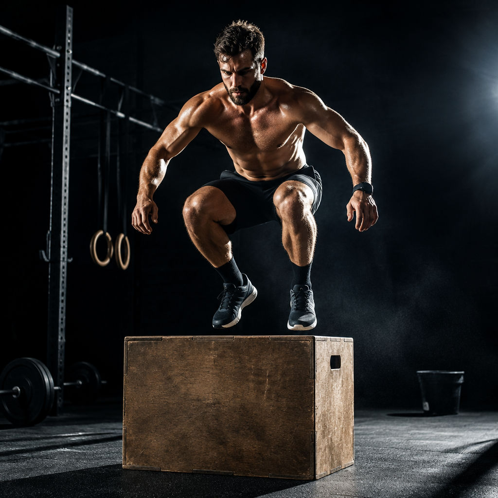 CrossFit athlète fond sombre
